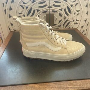 MTE High-Top Sneakers in Tan and White